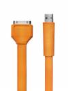 Data & Charge Flat Cable  iPhone 3G/ 3GS 4/ 4S, iPod / iPad - Orange